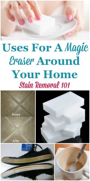 Lots of Magic Eraser uses around your home, for cleaning, removing marks and tough to remove stains from a wide variety of hard surfaces {on Stain Removal 101} #MagicEraser #MrCleanMagicEraser #CleaningTips