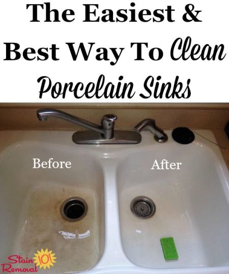 Bar Keeper's Friend is the easiest and best way to clean porcelain sinks {on Stain Removal 101}