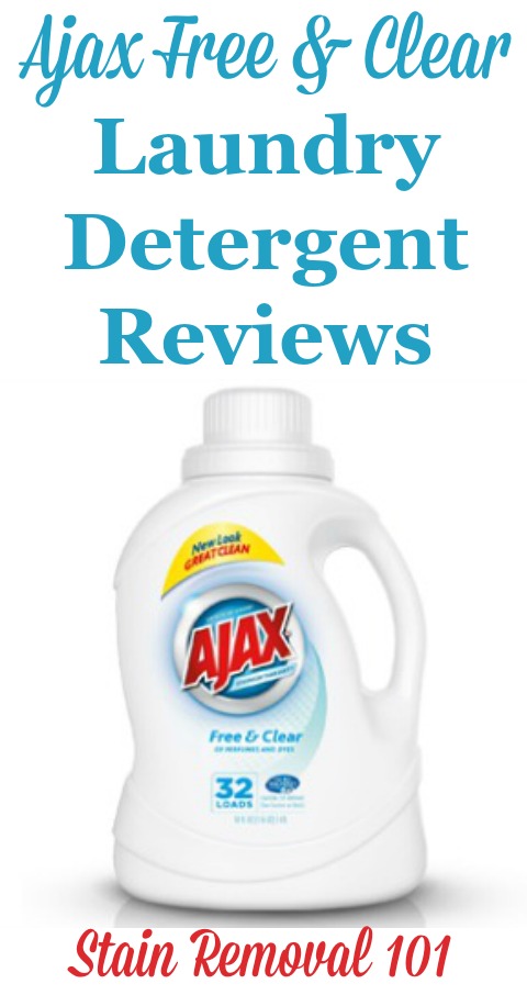 Ajax free and clear laundry detergent reviews, from real readers, about this low cost detergent {on Stain Removal 101} #AjaxDetergent #AjaxLaundryDetergent #FreeAndClearLaundryDetergent