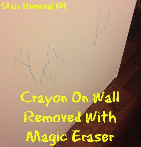 How to remove crayon from walls with a Magic Eraser {on Stain Removal 101} #CrayonRemoval #MagicEraser #CleaningWalls