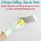 Clean ceiling, fans and vents