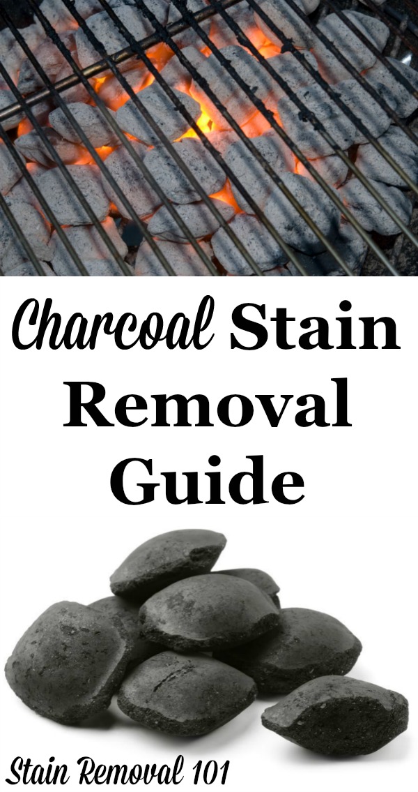 Step by step instructions for how to remove charcoal stains from clothing, upholstery and carpet {on Stain Removal 101}