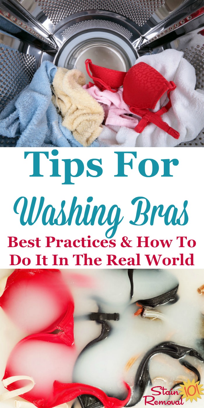 Here are tips for washing bras, including the best way to wash these delicate items, plus instructions for doing it in the real world where you don't have unlimited time and patience, but still want your bras to last {on Stain Removal 101}