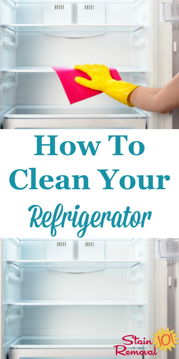 How to clean your refrigerator inside and out, plus dealing with odors {on Stain Removal 101} #CleaningTips #KitchenCleaning #Cleaning