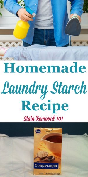 Simple homemade laundry starch recipe, with just two ingredients. It's frugal and natural! {on Stain Removal 101}