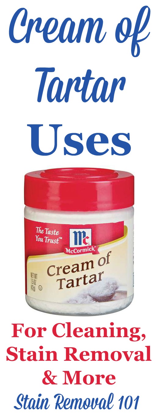 Cream of Tartar uses for cleaning, stain removal and more. This is another homemade cleaner ingredient you should definitely add to your arsenal. Who knew it did all this? {on Stain Removal 101}
