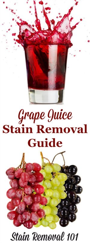 How to remove grape juice stains from laundry, upholstery and carpet with step by step instructions {on Stain Removal 101}