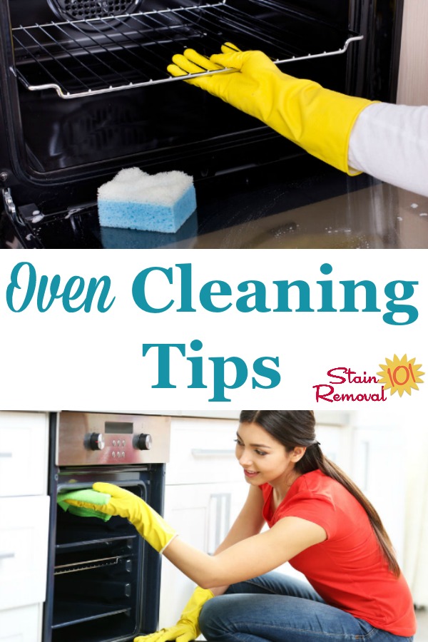 Here is a round up of oven cleaning tips to help you as quickly and easily (as possible) clean even the dirtiest oven {on Stain Removal 101} #OvenCleaning #CleaningOven #KitchenCleaning