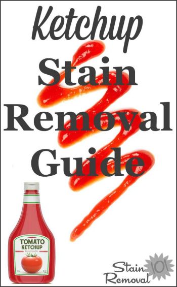 Ketchup stain removal guide, for clothing, upholstery and carpet {on Stain Removal 101}