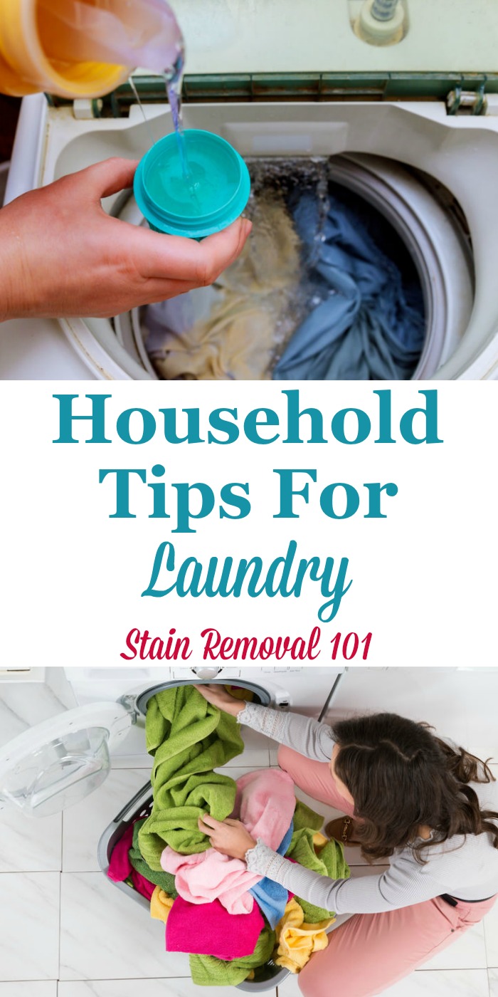 Here is a round up of practical household tips for laundry as shared by readers of this site, for how they get their laundry clean and done, without as much hassle and effort {on Stain Removal 101} #LaundryTips #LaundryHints #Laundry