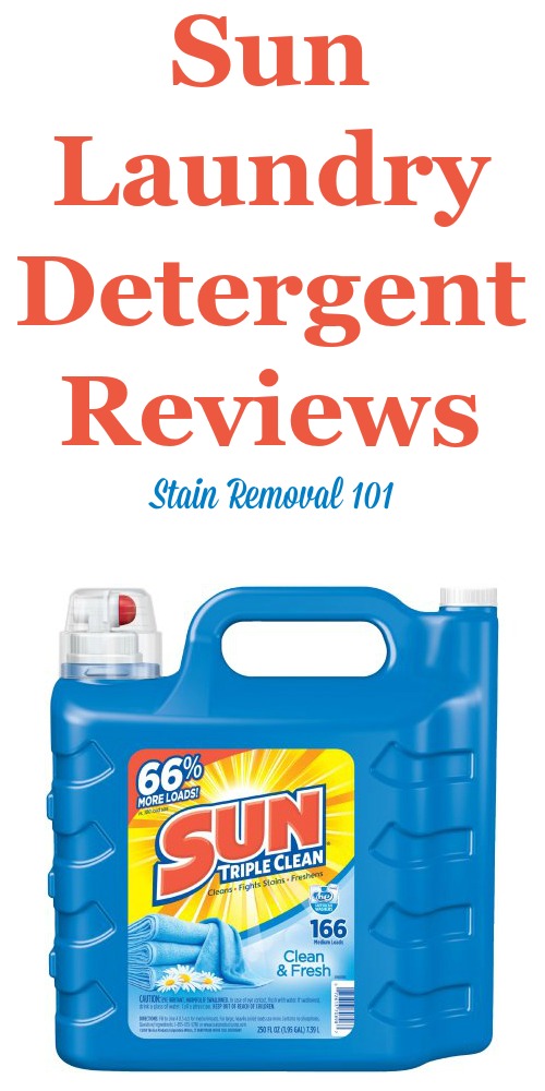 Here is a comprehensive guide about Sun laundry detergent, including reviews and ratings of this brand of laundry supply, including different scents and varieties {on Stain Removal 101}