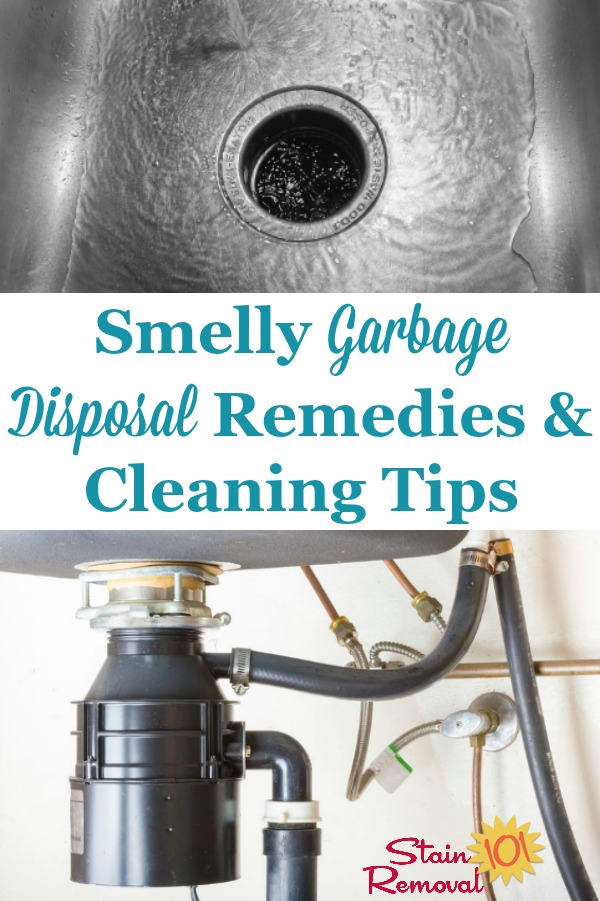 If you have a smelly garbage disposal here is a round up of tips for cleaning your disposer, removing odor, and including cleaning product reviews {on Stain Removal 101} #SmellyGarbageDisposal #CleaningGarbageDisposal #GarbageDisposal