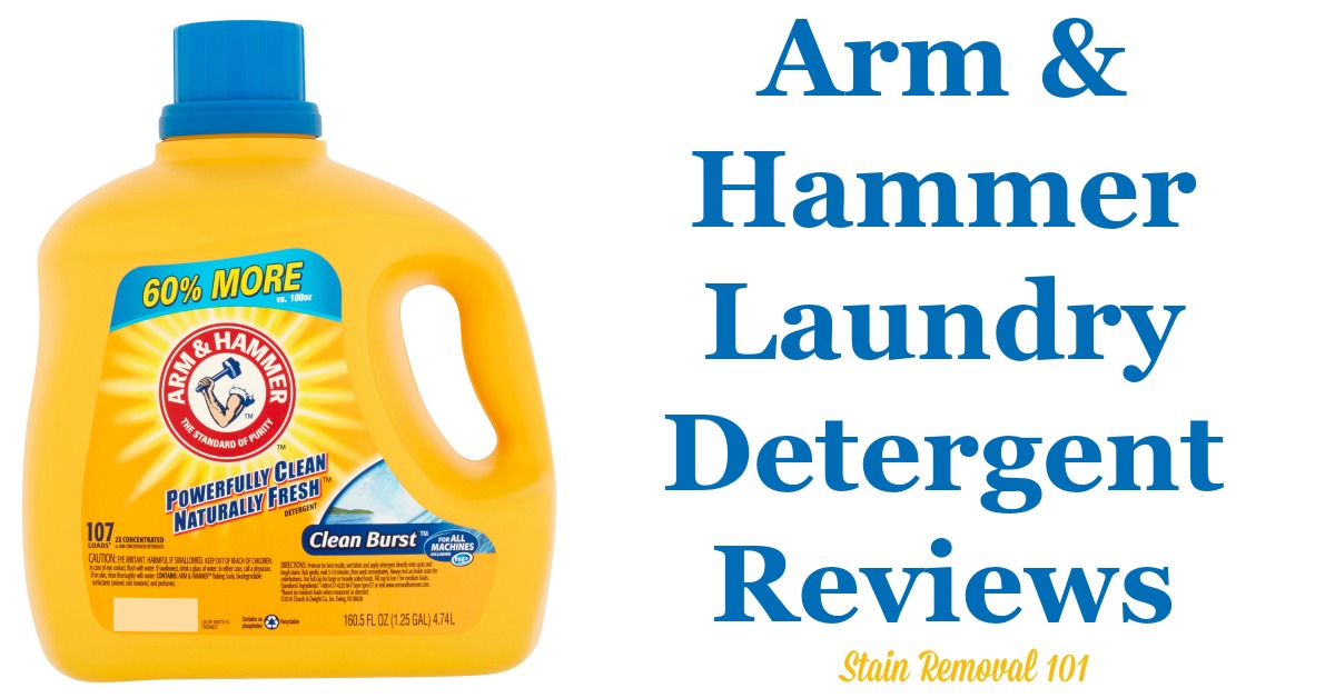 Here is a comprehensive guide all about Arm and Hammer detergent, including reviews and ratings of this laundry supply in a variety of scents, formulas, and varieties, including liquid, powder and pacs. {on Stain Removal 101}