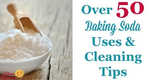 Here is a round up of over 50 baking soda uses for around the home, including for laundry, stain removal and cleaning tips {on Stain Removal 101}