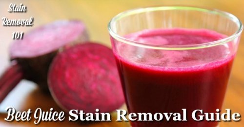 Step by step instructions for how to remove beet juice stains from clothing, upholstery and carpet {on Stain Removal 101}