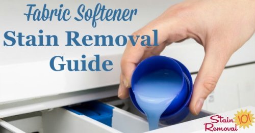 Step by step instructions for how to remove a fabric softener stain from clothing, caused by either liquid softener or dryer sheets {on Stain Removal 101}