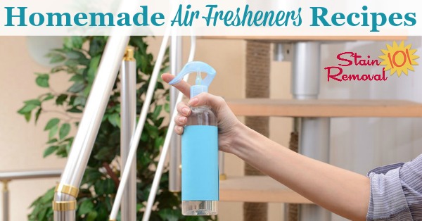 Here is a round up of homemade air fresheners recipes so that you can remove odors and add nice scents to your home using items you probably already own {on Stain Removal 101}