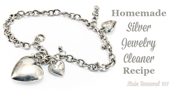 Homemade silver jewelry cleaner recipe, that is frugal and natural, that keeps your jewelry looking great {on Stain Removal 101}