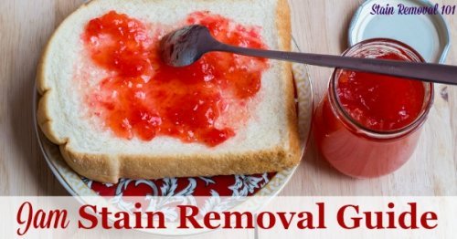 Jam stain removal guide, with step by step instructions for removing all the major flavors of jam from clothing, upholstery and carpet {on Stain Removal 101}