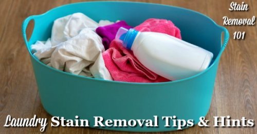 No matter what the type of spot here are laundry stain removal tips and hints that have been shared to help you get it out {on Stain Removal 101} #LaundryStainRemoval #LaundryStains #StainRemovalTips