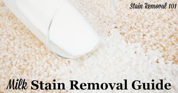 Don't cry over spilled milk. Step by step instructions for how to remove milk stains from clothing, upholstery and carpet {on Stain Removal 101}