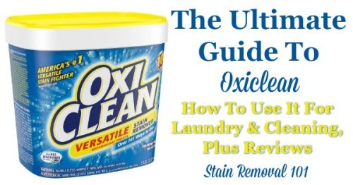 Here is the ultimate guide to Oxiclean, the product used to fight stains and clean all types of items. In this article I've provided lots of uses for this product, for both laundry and cleaning, as well as reviews of lots of products {on Stain Removal 101}