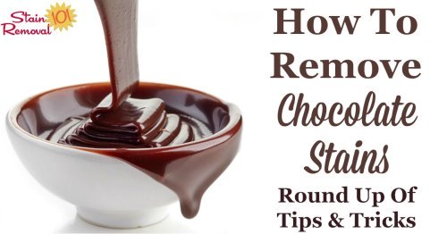 Here is a round up of tips for how to remove chocolate stain from a variety of surfaces, including clothes, carpet and more. There are also lots of reviews of what products work best for removing these stains {on Stain Removal 101} #StainRemoval #RemoveStains #RemovingStains