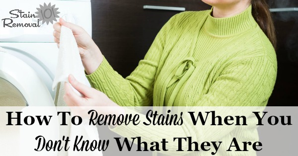 How to remove stains when you don't know what they are, with instructions for laundry, upholstery and carpet {on Stain Removal 101}