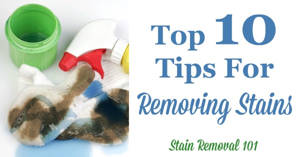 Top 10 tips for removing stains of any type from any surface {on Stain Removal 101}