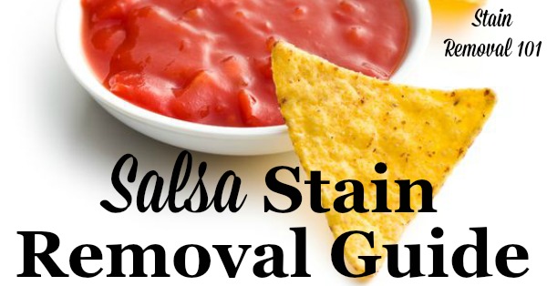 Step by step instructions for salsa stain removal from clothing, upholstery and carpet {on Stain Removal 101}