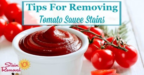 Here is a round up of tips for how to remove tomato sauce stains from many surfaces, including clothing, carpet and hard surfaces, plus a review of how various laundry and stain removal products worked on these sometimes tough spots {on Stain Removal 101}