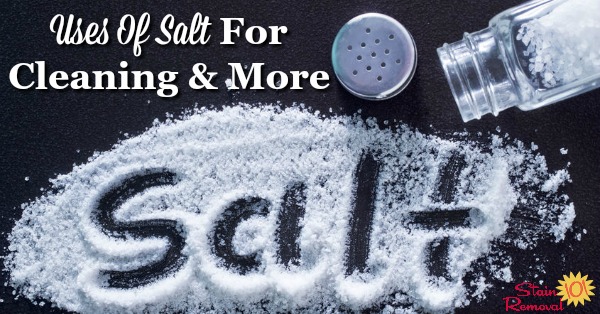 Here is a round up of the DIY, frugal and natural uses of salt for cleaning, stain removal and more in your home {on Stain Removal 101}