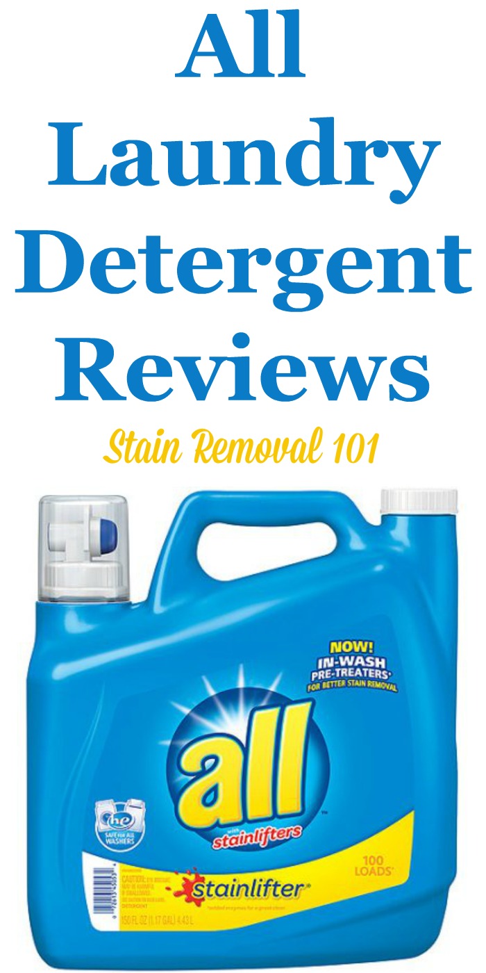 Here is a comprehensive guide about All detergent, including reviews and ratings of this brand of laundry supply, including many different scents and varieties {on Stain Removal 101}