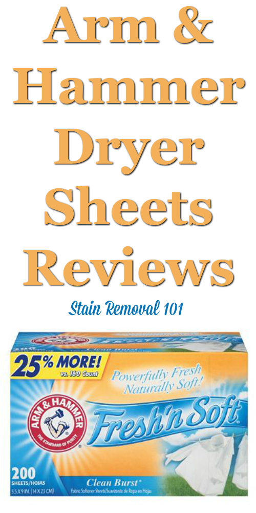 Here is a comprehensive guide about Arm and Hammer dryer sheets, including reviews and ratings of this brand of laundry supply for many different scents and varieties {on Stain Removal 101}