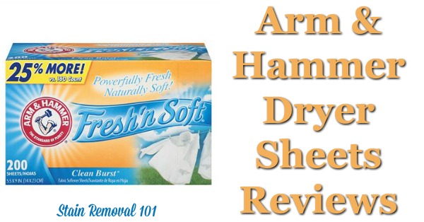 Here is a comprehensive guide about Arm and Hammer dryer sheets, including reviews and ratings of this brand of laundry supply for many different scents and varieties {on Stain Removal 101}