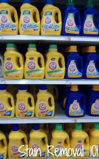 Reviews of Arm & Hammer laundry detergent, in many different varieties, scents and types {on Stain Removal 101}