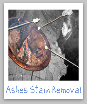 Step by step instructions for ashes stain removal from clothes, upholstery and carpet {on Stain Removal 101}
