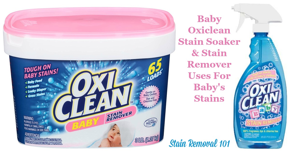 Baby Oxiclean Stain Soaker & Stain Remover uses for baby's stains {on Stain Removal 101}