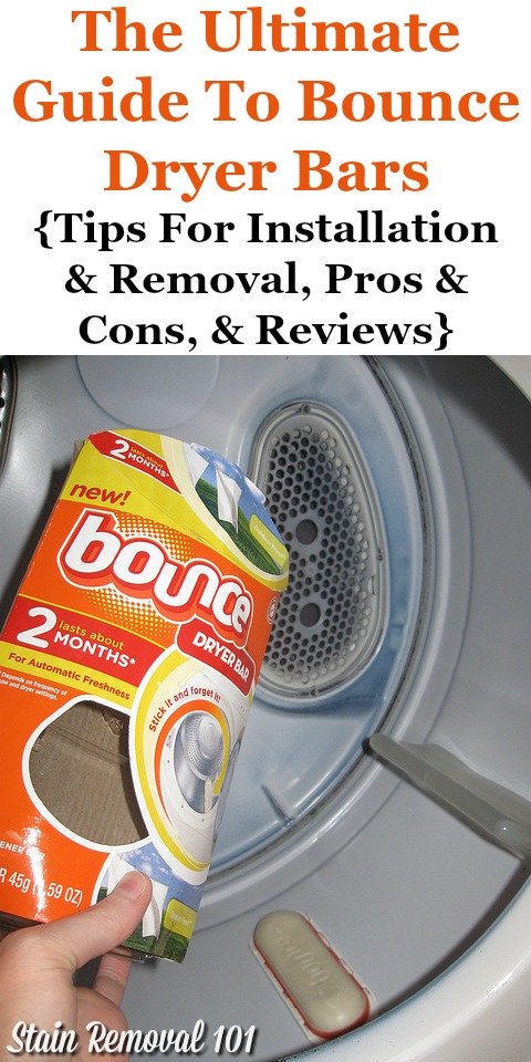 Here is the ultimate guide to Bounce dryer bar, a type of fabric softener, including how to use it, plus how to install, uninstall and refill it, including reviews of this laundry supply {on Stain Removal 101}