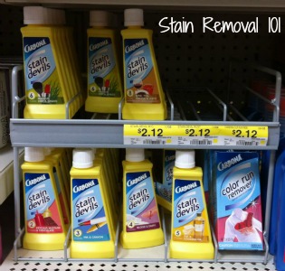 Carbona Stain Devils - the ultimate guide for how to use them, and how they work for various types of laundry and clothing stains {on Stain Removal 101}