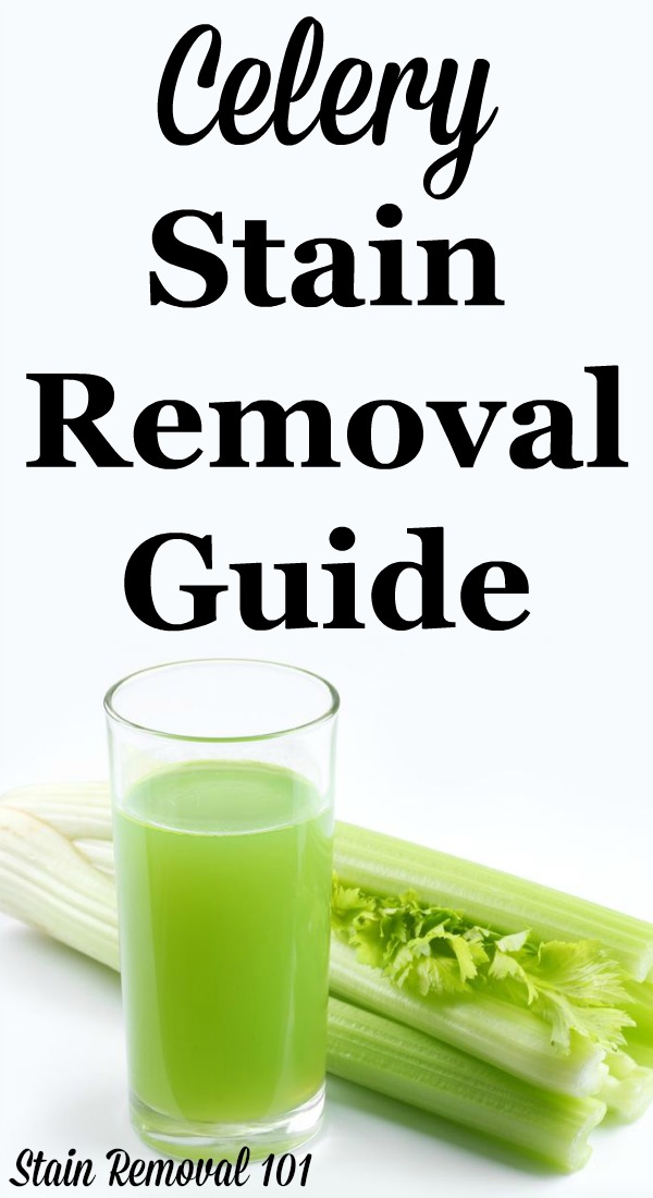 Step by step instructions for celery juice stain removal from clothing, upholstery and carpet {on Stain Removal 101}