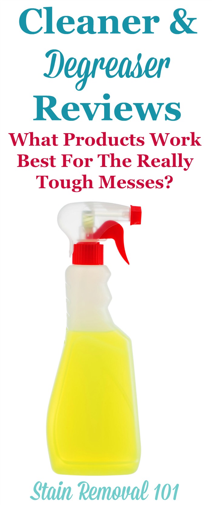 Here is a round up of cleaner degreaser reviews, and how they work on the really tough and greasy dirt and grime, to find the best products to use around your home {on Stain Removal 101} #Degreaser #CleanerDegreaser #CleaningProducts
