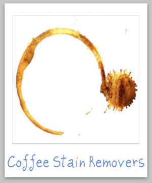 Recommended coffee stain remover products for clothing, carpet, upholstery and other surfaces {on Stain Removal 101}