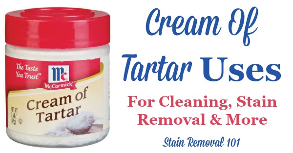 Cream of Tartar uses for cleaning, stain removal and more. This is another homemade cleaner ingredient you should definitely add to your arsenal. Who knew it did all this? {on Stain Removal 101}