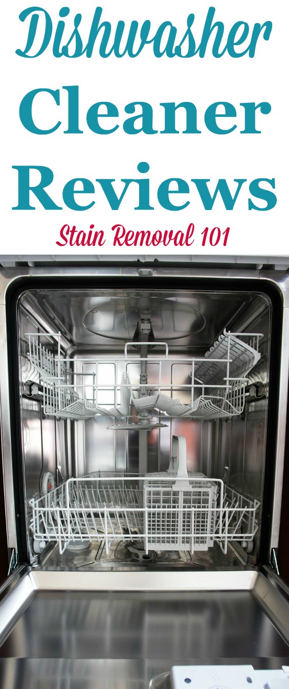 Here are dishwasher cleaners reviews of various brands so you can find out what products work best to remove limescale and hard water, clean mold and mildew, and remove odors and disinfect your dishwasher {on Stain Removal 101}