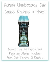 downy unstoppables causes rashes and hives