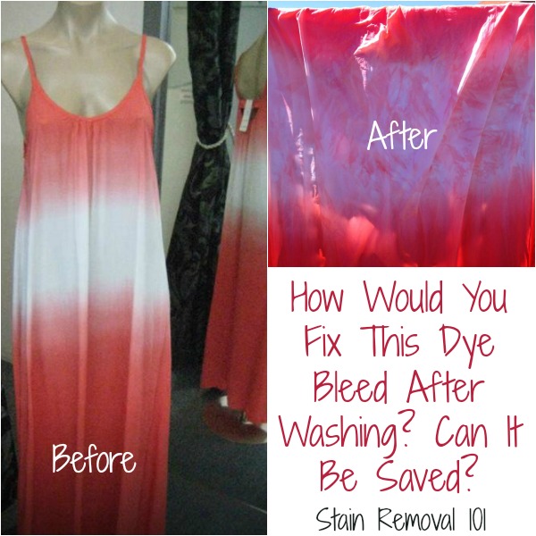 Dye bleeds and transfers can ruin the look of clothing, but sometimes these items can be saved. Here are tips for fixing bleeding dye stains on clothes {on Stain Removal 101}