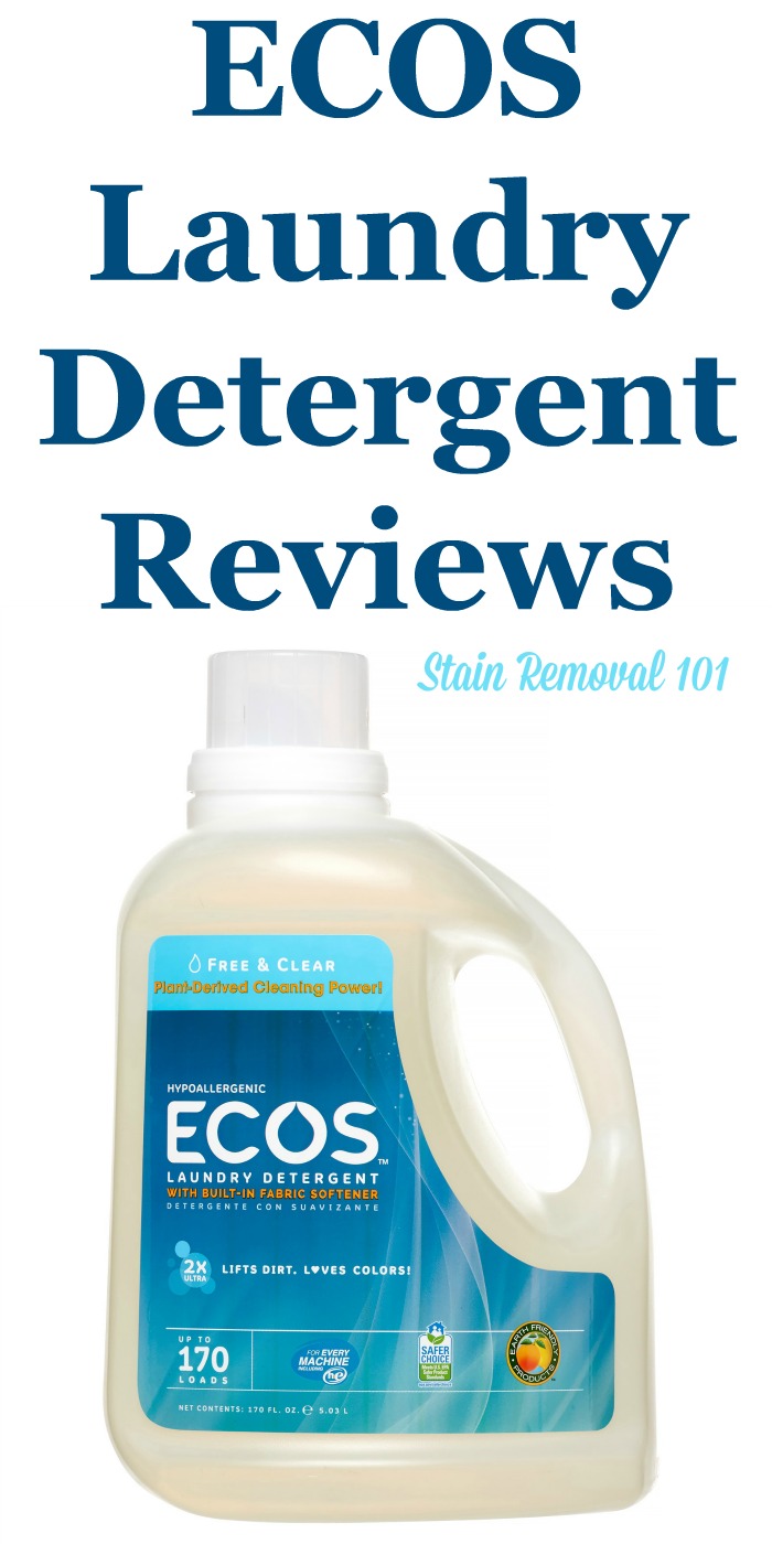 Here is a comprehensive guide about ECOS laundry detergent, including reviews and ratings of this eco-friendly brand of laundry supply, including different scents and varieties {on Stain Removal 101}