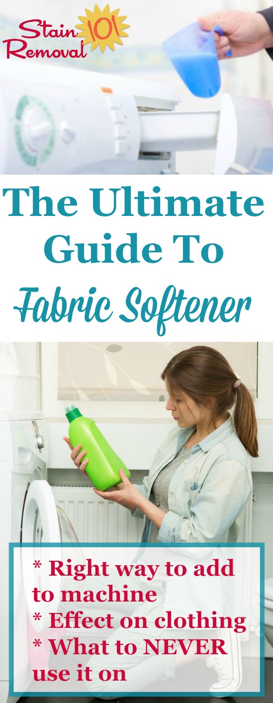 Everything you ever wanted to know about fabric softener, plus stuff you didn't even know you needed to know, including how to use it in your washing machine properly, how it effects clothes, what types of clothes you should never use it on, plus a round up of reviews of the most common brands, scents and varieties {on Stain Removal 101}