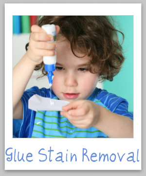 How to remove school glue stains from clothing, upholstery and carpet {on Stain Removal 101}